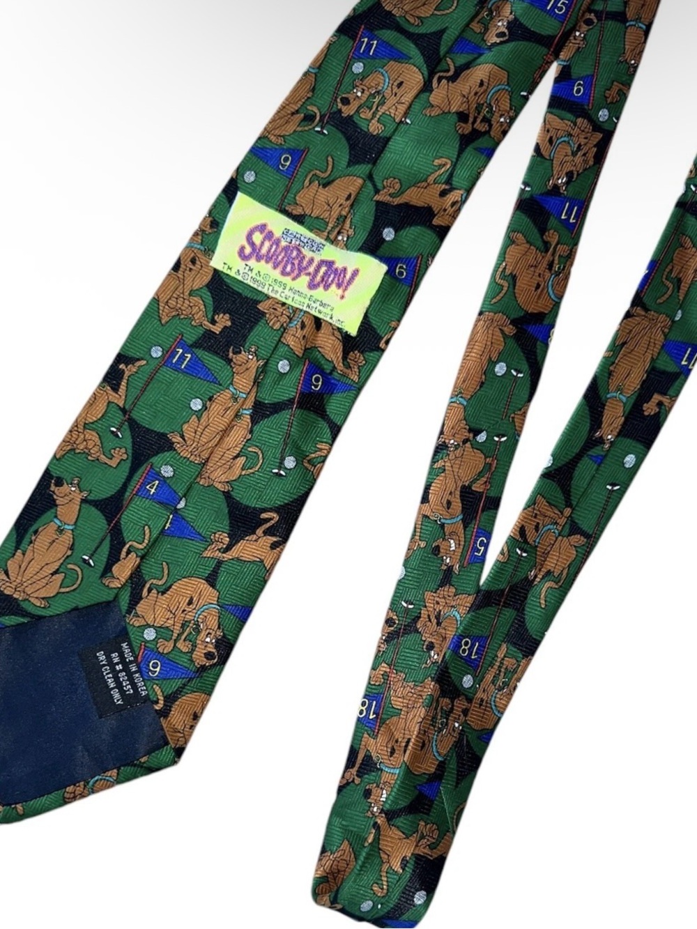 Cartoon Network Scooby-Doo Green Blue Novelty Golf Tie